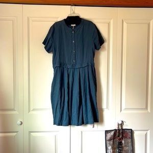 Wrap London 100% linen dress, short sleeve, waist detail, sz 10US